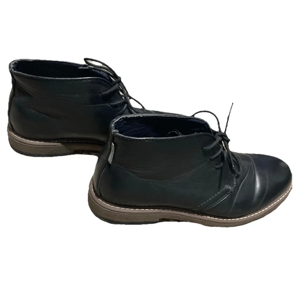 Hawke & Co Men's Chukka Boots Size 10.5 Black Faux‎ Leather Lace Up Casual